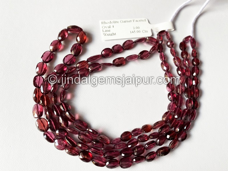 Rhodolite Garnet Faceted Oval Beads